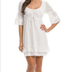 Guess Katie Dress Size L Ruffle White Lace Piece